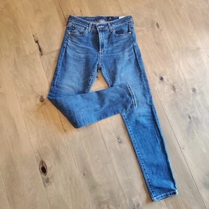 AG Adriano Goldschmeid Stevie Straight Ankle Jeans Sz 26 Blue Distressed Stretch - Picture 1 of 10