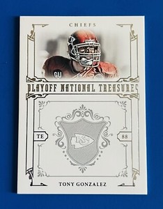 2008 Playoff National Treasures Tony Gonzales Chiefs Football Card #39; #’d 1/99