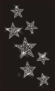 Hotfix Strass Bügelbild ca. 22 x 12cm Applikation Motiv Sterne Stern FW 200703 - Bild 1 von 5