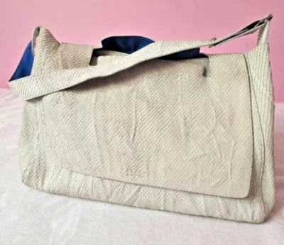 Orciani snake effect genuine leather suede hobo light gray, made in Italy - Image 1 of 4