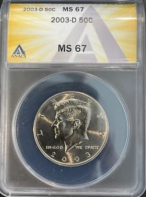 2003-D Kennedy Half Dollar 50c ANACS MS67 - Free Shipping - Image 1 of 2