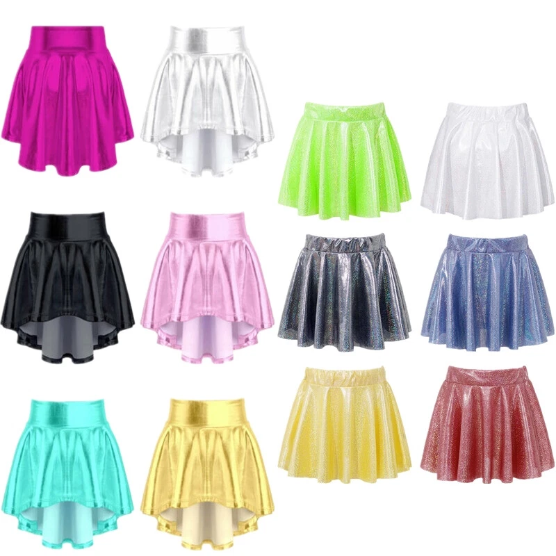 Girls Dance Skirts Ruffle Irregular Modern Jazz/Latin Skirts Metallic Dancewear - Image 1 of 1