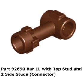 Lego 2x 92690 Reddish Brown Bar 1L with Top Stud 10236 Ewok Village