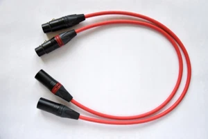 5 Foot - RED - Mogami 2534 Quad Pair (L,R) | Neutrik XLR Female -XLR Male| HiFi  - Picture 1 of 3
