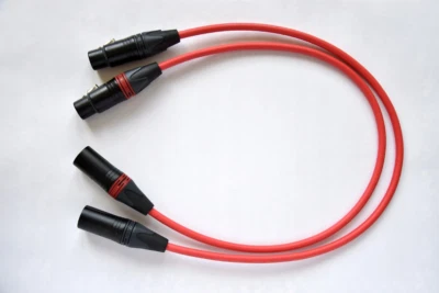 10 pies - ROJO - Mogami 2534 par cuádruple (L,R) | Neutrik XLR hembra -XLR macho|HiFi  Foto 1 de 3