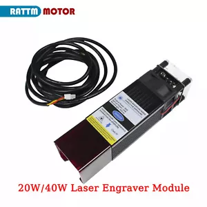 Módulo grabador láser 20W/40W 3 pines 12V cabezal láser PWM/TTL para metal recubierto de madera - Imagen 1 de 15