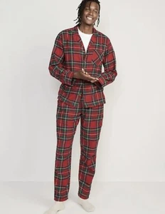 Old Navy Mens Size XXXXL ~ 2 Piece Flannel Pajama Set .. Red & Green Plaid $45 - Picture 1 of 4