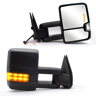 Pair Tow Mirrors For 2000 2001 2002 Chevrolet Tahoe Power Heated Signal Light - Image 1 of 4