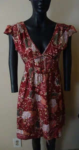 MON PETIT OISEAU V-NECK MULT-COLOR Floral SILK DRESS SIZE M NWT - Picture 1 of 4
