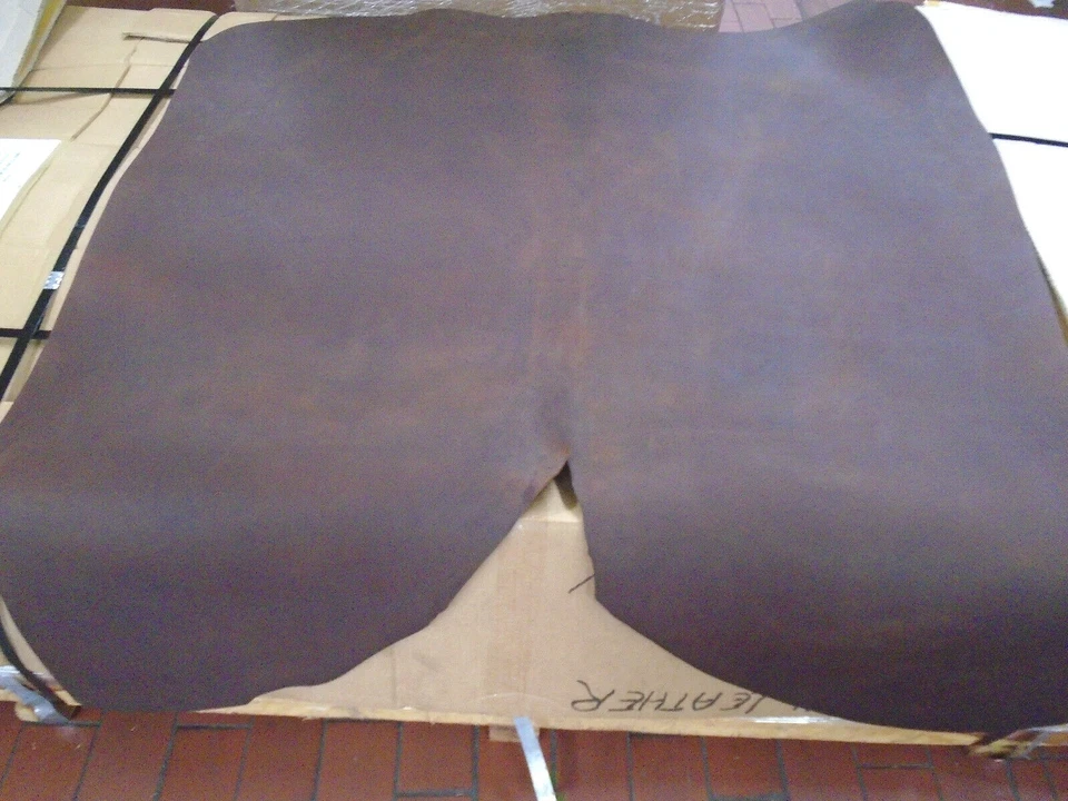 8/9 oz Brown Veg Tan Water Buffalo Dbl. Bend Belt Strap Tack Leather 21-23 sq ft - Image 1 of 1