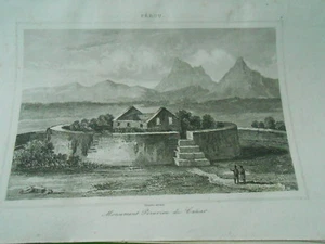 Gravure 1843 - Pérou Péru Monument Péruvien du Cannar - Bild 1 von 1