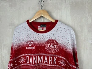 Denmark National Team Hummel Christmas Crew Neck Sweater Men's Size L Soccer - Picture 1 of 15