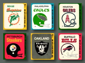 1979 Fleer NFL Team Action Football Logo Sticker / U Pick Cards / Buy2+ Save10% - Bild 1 von 66