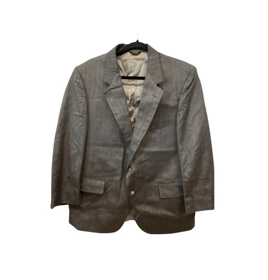 Blazer Adolfo Hombre 46R Gris Rayas Abrigo Deportivo Dos Botones Lino Foto 1 de 4