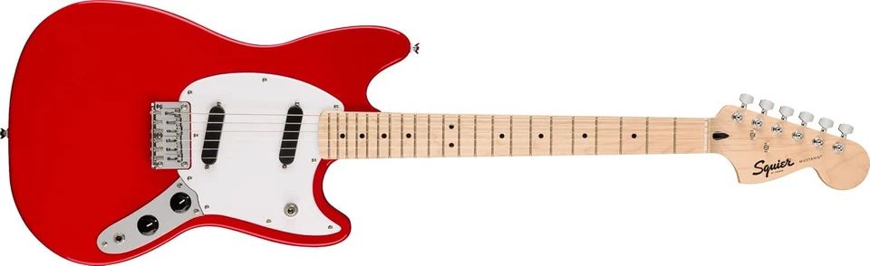 Fender Sonic Mustang Poplar Maple Wood 6-Strings Solid-Body Electric Guitar, Red - Image 1 of 4