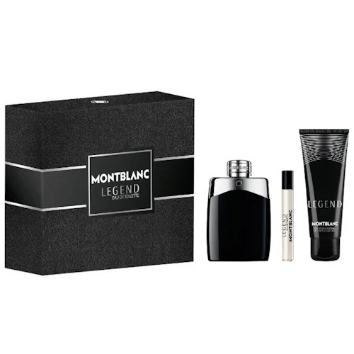 Mont Blanc Legend 3 peças conjunto de presente colônia 3,3 oz + mini spray + gel de banho para homens - Imagem 1 de 1