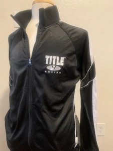 Title Boxing Men’s Black White Zip Up Warm Up Fighting Boxer Active Jacket Sz M - Imagen 1 de 19