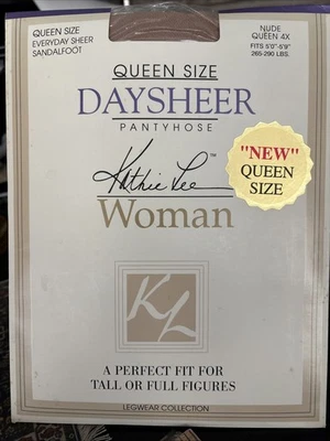 Kathie Lee Pantyhose Daysheer Queen 4X - 265-290lbs 5'-5'9" Nude Nylon Leg Wear - Image 1 of 4