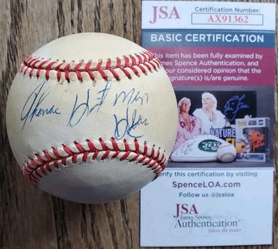 Boxeo autografiado firmado Thomas "Hitman" Hearns béisbol certificado de autenticidad JSA Rawlings Foto 1 de 4