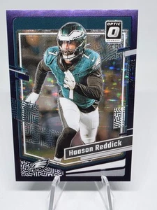 2023 Panini Donruss Optic Haason Reddick #157 Purple Stars /15 FOTL Prizm Eagles - Picture 1 of 12