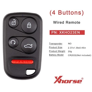 Xhorse XKHO23EN para Honda Estilo Universal Cable Control Remoto Llave 4 Botones para VVDI Max - Imagen 1 de 7