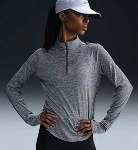 NIKE SWIFT Women’s Dri-Fit UV 1/4 Zip Running Top Size Medium Gray - Bild 1 von 14