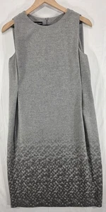 EMPORIO ARMANI Womens Virgin Wool Sheath Dress Minimalist Pockets Gray Italy 38 - Picture 1 of 17