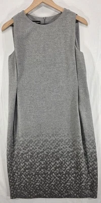 EMPORIO ARMANI Mujer Vestido Vaina Lana Virgen Minimalista Bolsillos Gris Italia 38 Foto 1 de 4