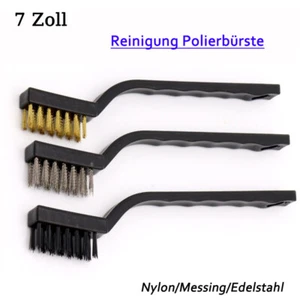 7" Reinigungsbürste Messing Nylon Stahl-Draht Metallbürste Industrie Zahnbürste - Picture 1 of 7