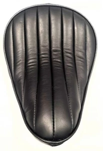 Custom Bates Style Solo Seat Full Leather Tuck N Roll For Harley Bobber Chopper - Picture 1 of 5