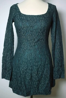 Dolce & Gabbana Damas Verde Floral Estampado Encaje Cubierto Nylon Vestido - Años 90 Foto 1 de 4