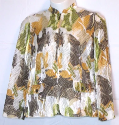 Alfred Dunner Collarless LS Mid Length Lightweight Zip Jacket Women's 14 - Image 1 of 4