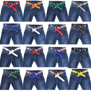 Falari Kids Leather Elastic Adjustable Belts for Boy Girl All Occasion - Picture 1 of 58