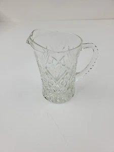 Vintage Diamond Point and Fan Pattern Clear Glass Creamer - Picture 1 of 6