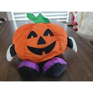 Halloween Vintage 1994 Nylon Calabaza Peluche Hombre Gibson Saludos Jack o' Lantern - Imagen 1 de 15