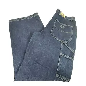 Polo Ralph Lauren City Carpenter Jeans Womens 10 Blue Wide Leg Pockets Y2K - Picture 1 of 9