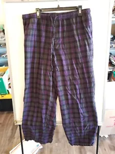 APT.9 Lounge Pant Women's Pajamas Plaid Large XL Straight Blue & Black - Picture 1 of 7