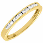 Diamentowa obrączka ślubna 14K żółte złoto okrągły krój damski pierścionek zaręczynowy 0,15 ct