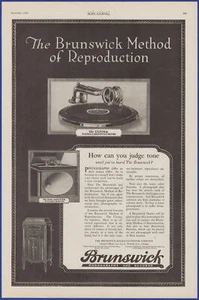 Vintage 1920 BRUNSWICK Ultona Phonograph Tone Amplifier Roaring 20's Print Ad - Picture 1 of 1
