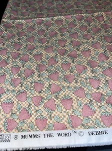 Mums the Word by Debbie Mumm Strawberries 1.44 yards x44” - Picture 1 of 7