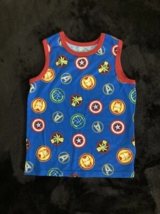 Marvel Avengers Blue Tank Top Captian America Iron Man Hulk Boys Size 6 - Picture 1 of 5