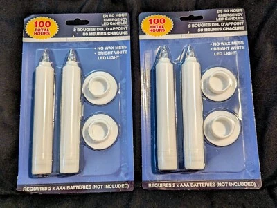 LUMINESSENCE LED FLAMELESS EMERGENCY CANDLES / 2 PACKS OF 2 EACH / 4 TOTAL NEW  - Image 1 of 3
