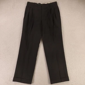 Pantalones Nautica de Colección para Hombres 36 Negros 100% Lana Worsted Super 100s Sarga Pantalones 36x32 - Imagen 1 de 10