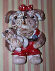 Folk Art New Vintage Style English Bulldog Doll Ornament Whimsical Bakers Clay