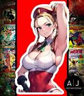 Sexy Anime Girl Sticker Blonde Hair White + Red Suit Red Beret 4 Inch Waterproof