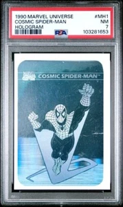 1990 Marvel COSMIC SPIDERMAN Universe HOLOGRAM Insert Card MH1 Low Pop PSA 7 - Picture 1 of 2