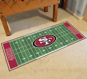 San Francisco 49ers Football Field Runner Mat - 72"x30" - NFL Licensed Rug Gift - Picture 1 of 4