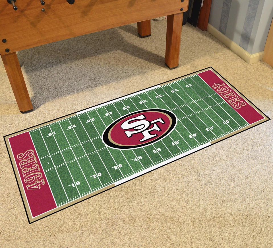 San Francisco 49ers Football Field Runner Mat - 72"x30" - NFL Licensed Rug Gift - Image 1 of 4