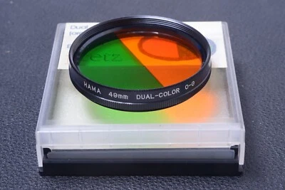 ✅ HAMA DUAL-COLOR ORANGE/GREEN 49MM FILTER GENUINE LENS OR CAMERA W/ KEEPER 97-1 - Image 1 of 2