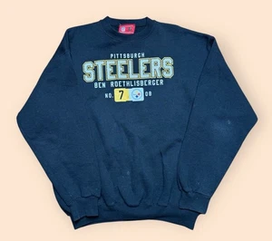 Sudadera De Colección Pittsburgh Steelers Ben Roethlisberger Cuello Redondo Grande Y2K NFL - Imagen 1 de 6